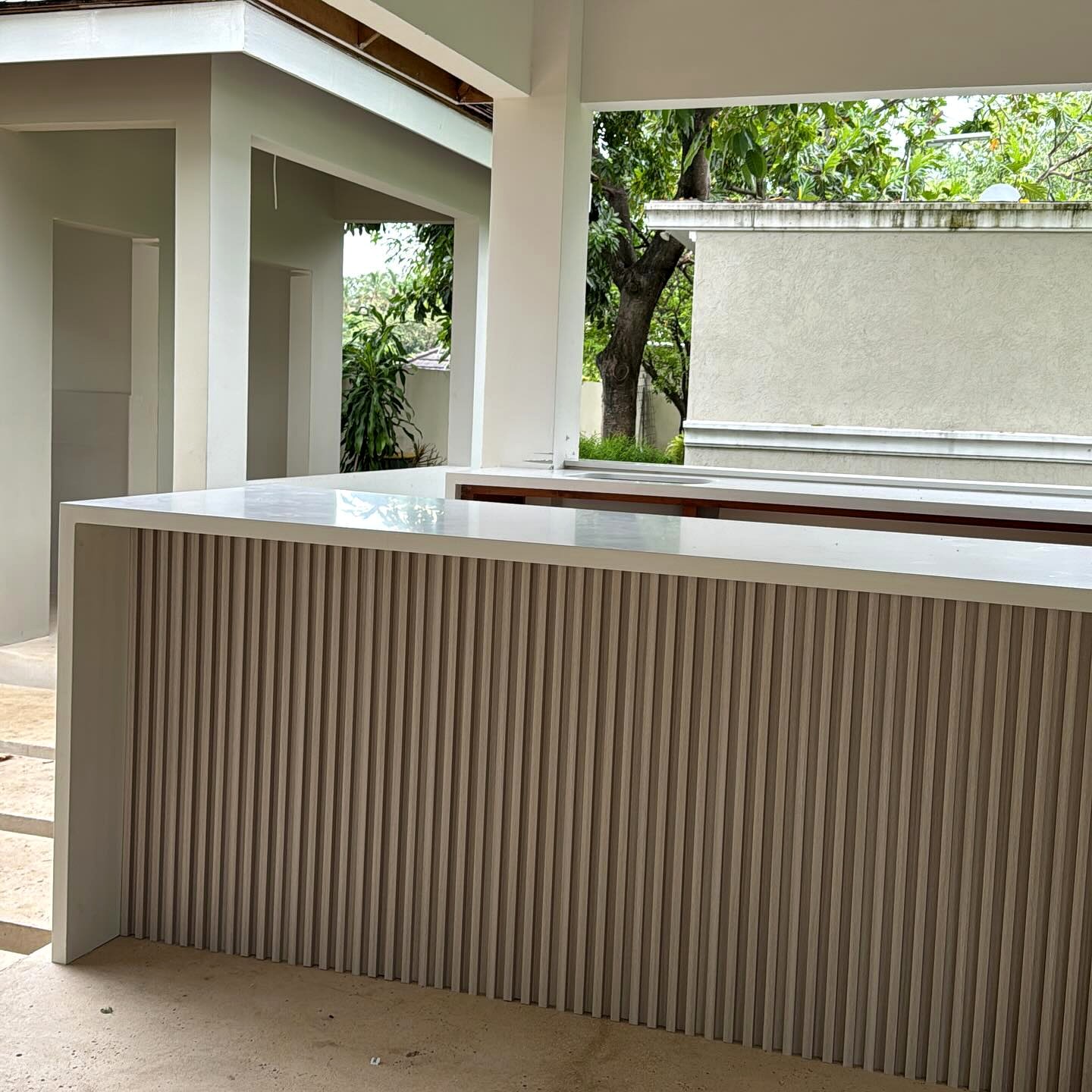 White Wash PVC Fluted Installed